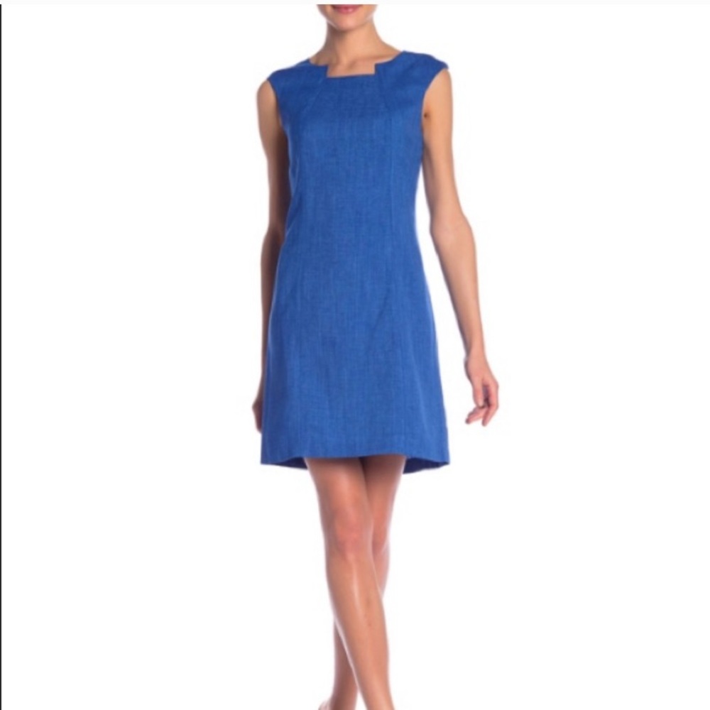 Tahari Textured Cap Sleeve Dress